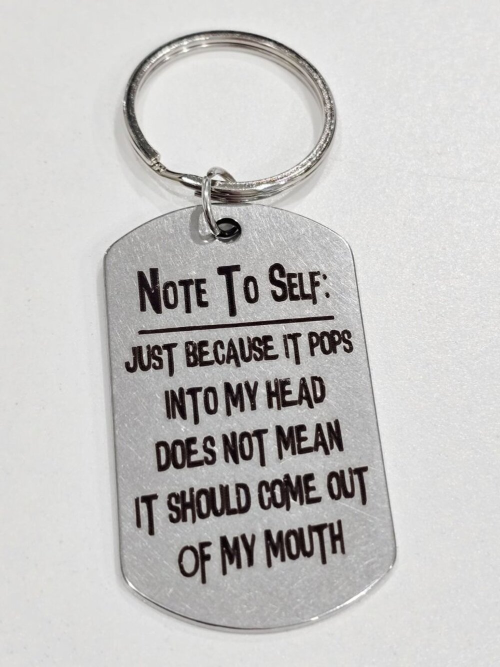 Artisan Note To Self Sarcastic Joke Stainless Steel Metal Keyring Keychain New